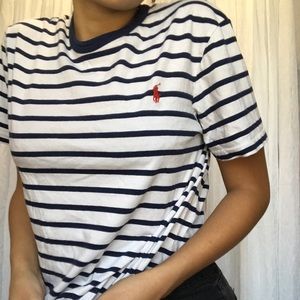 Stripped navy and white POLO Ralph Lauren shirt